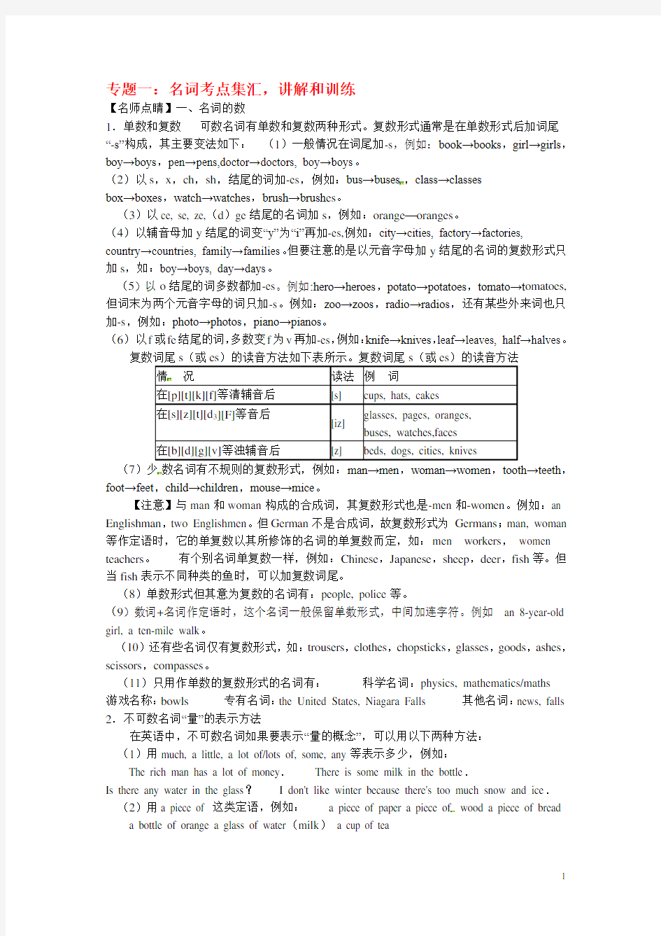 新高一英语初高中衔接专题13个(56页含练习带答案)