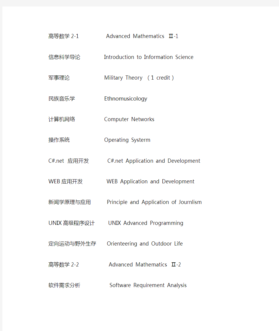 课程名称-英文(软件工程)