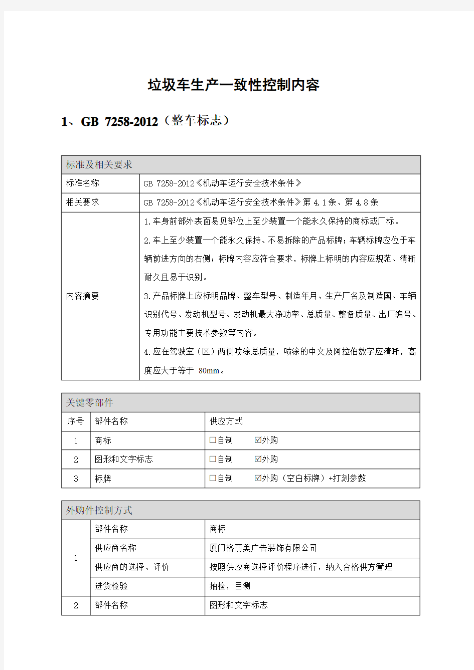 生产一致性控制内容(垃圾车)