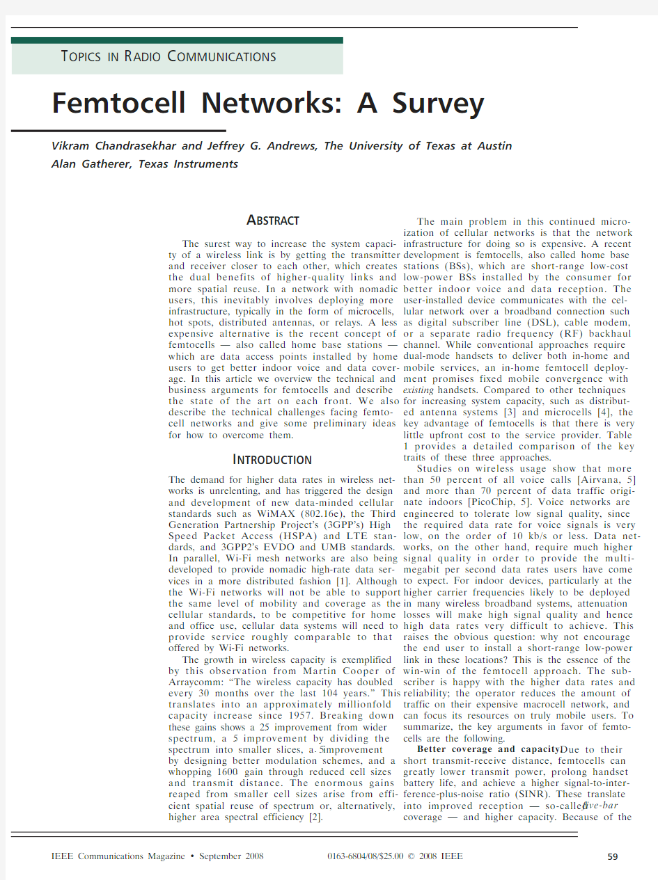 Femtocell networks a survey