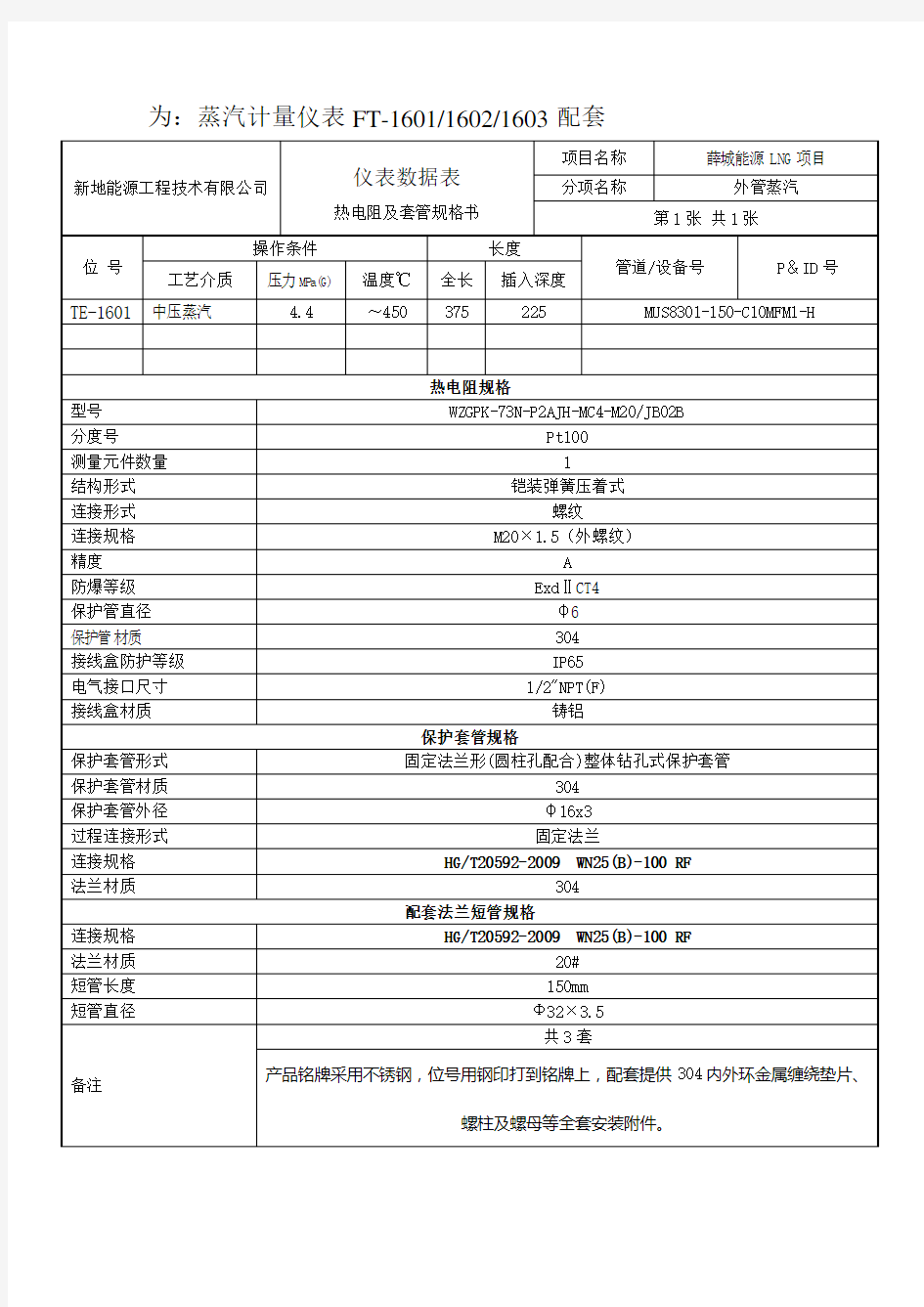 热电阻数据表