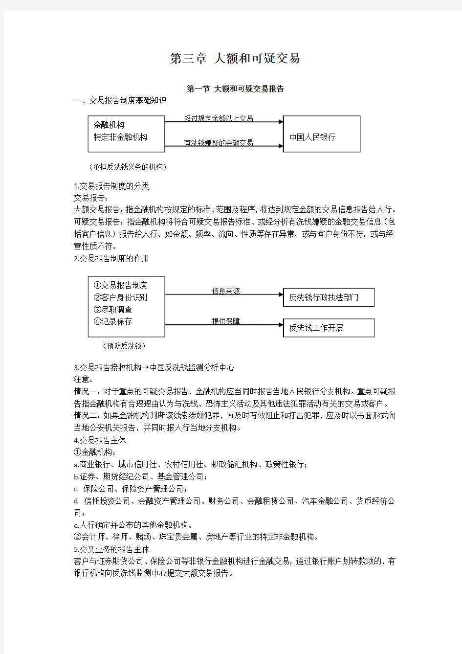 反洗钱培训之三：大额和可疑交易报告