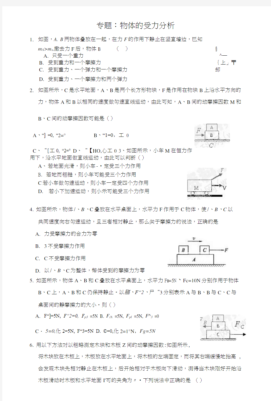 高考复习专题：受力分析.doc