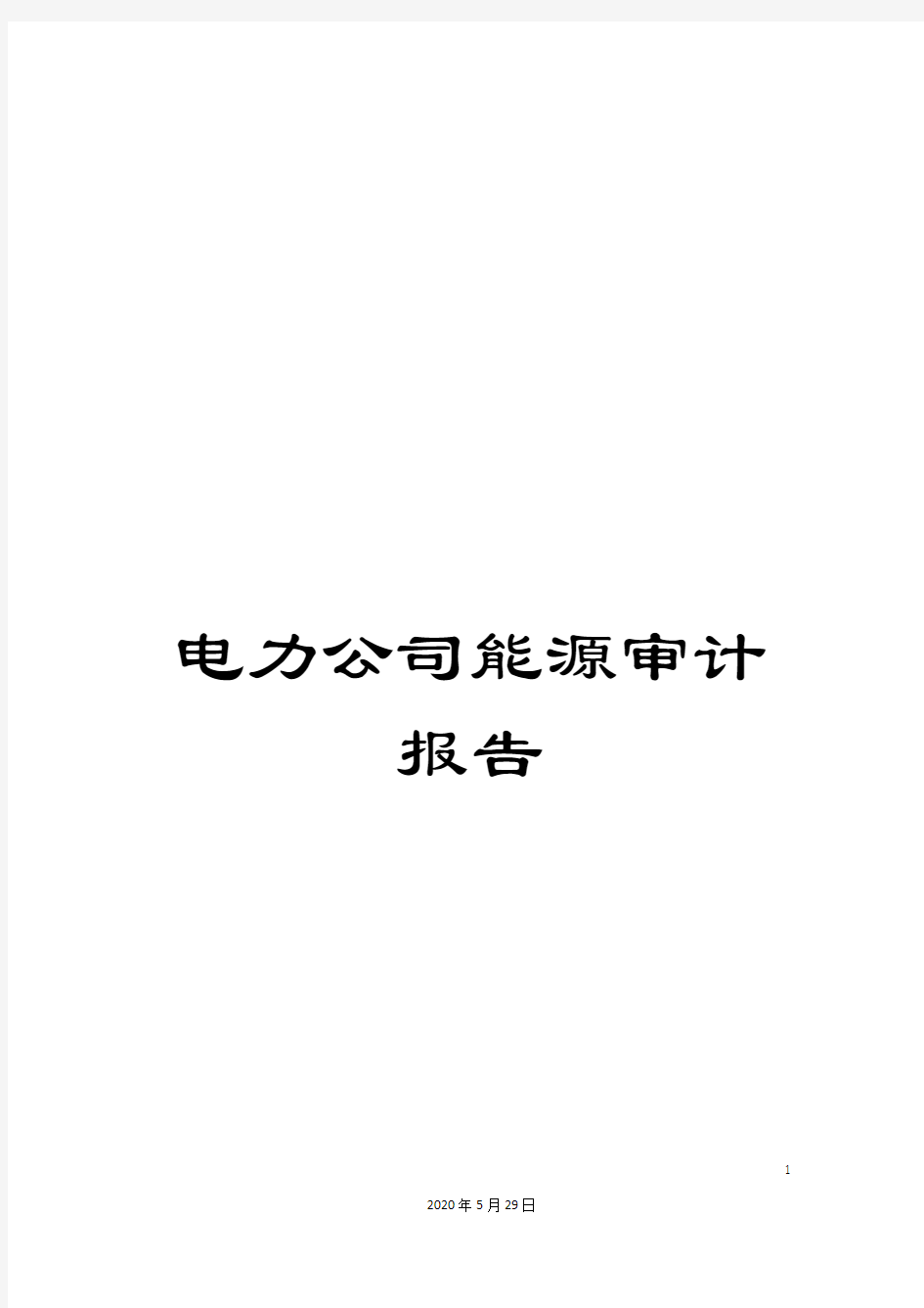 电力公司能源审计报告