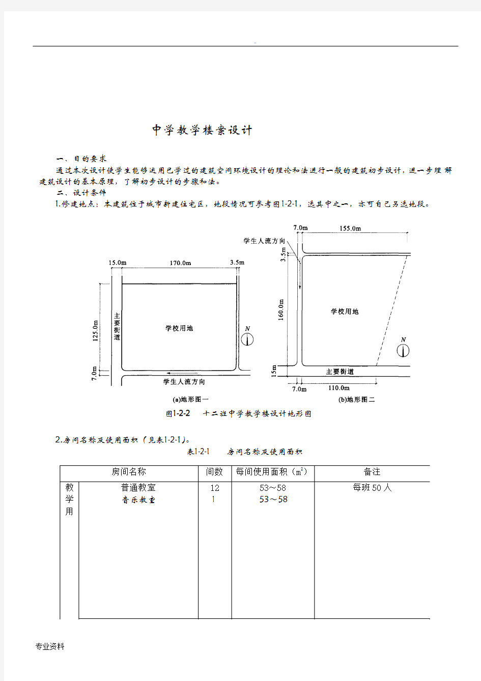 房屋建筑学课程设计报告指导书