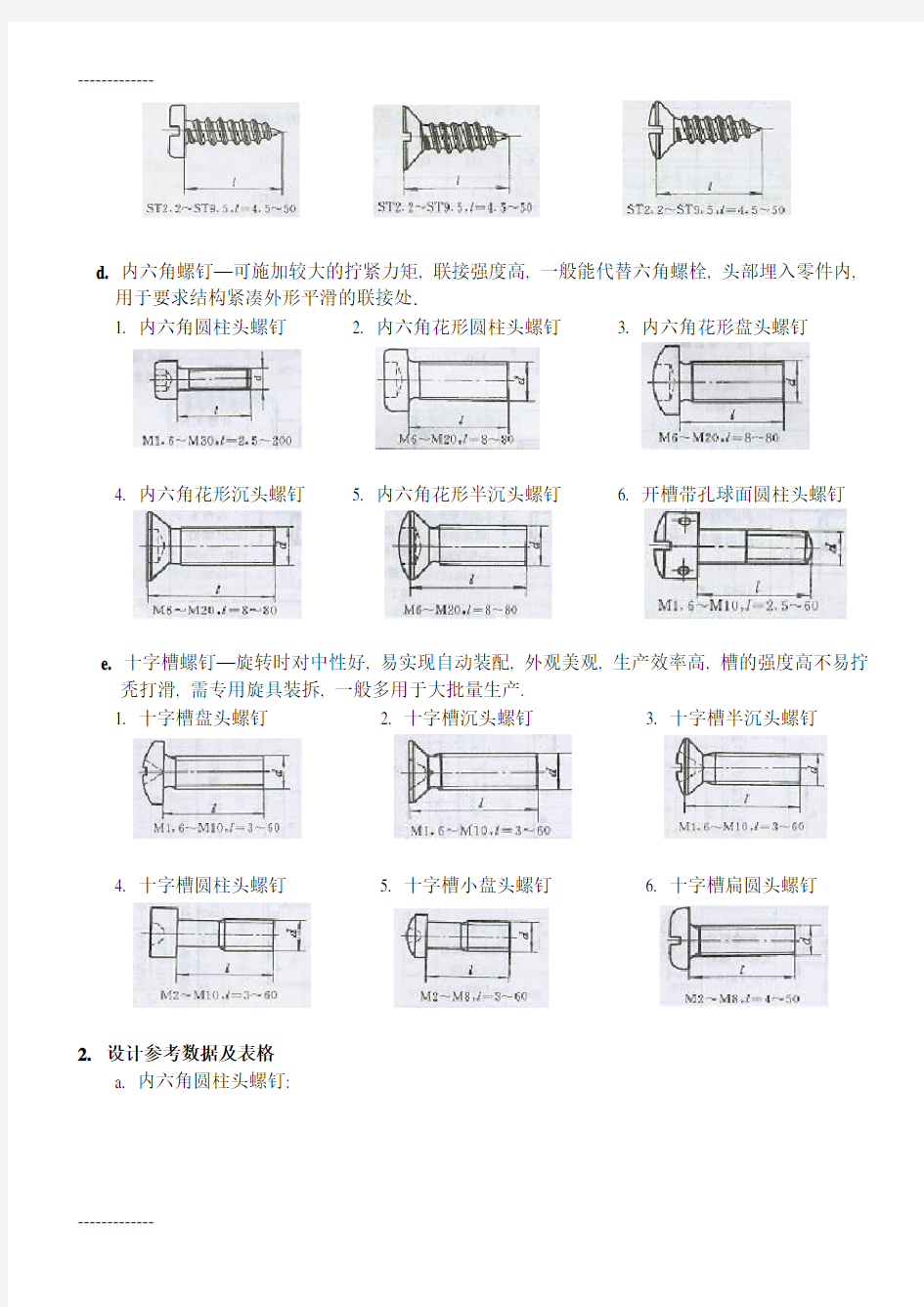 (整理)常用螺丝和螺丝孔规格