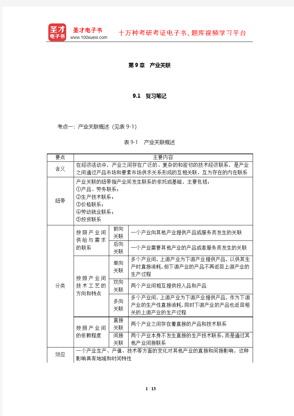 王俊豪《产业经济学》笔记和课后习题详解(产业关联)【圣才出品】