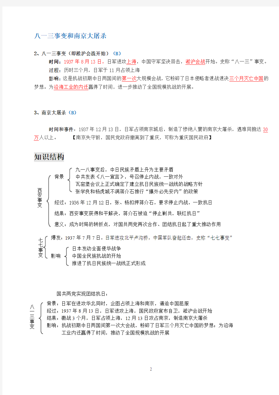 上海高中历史第六分册第1单元第1课知识点和测试