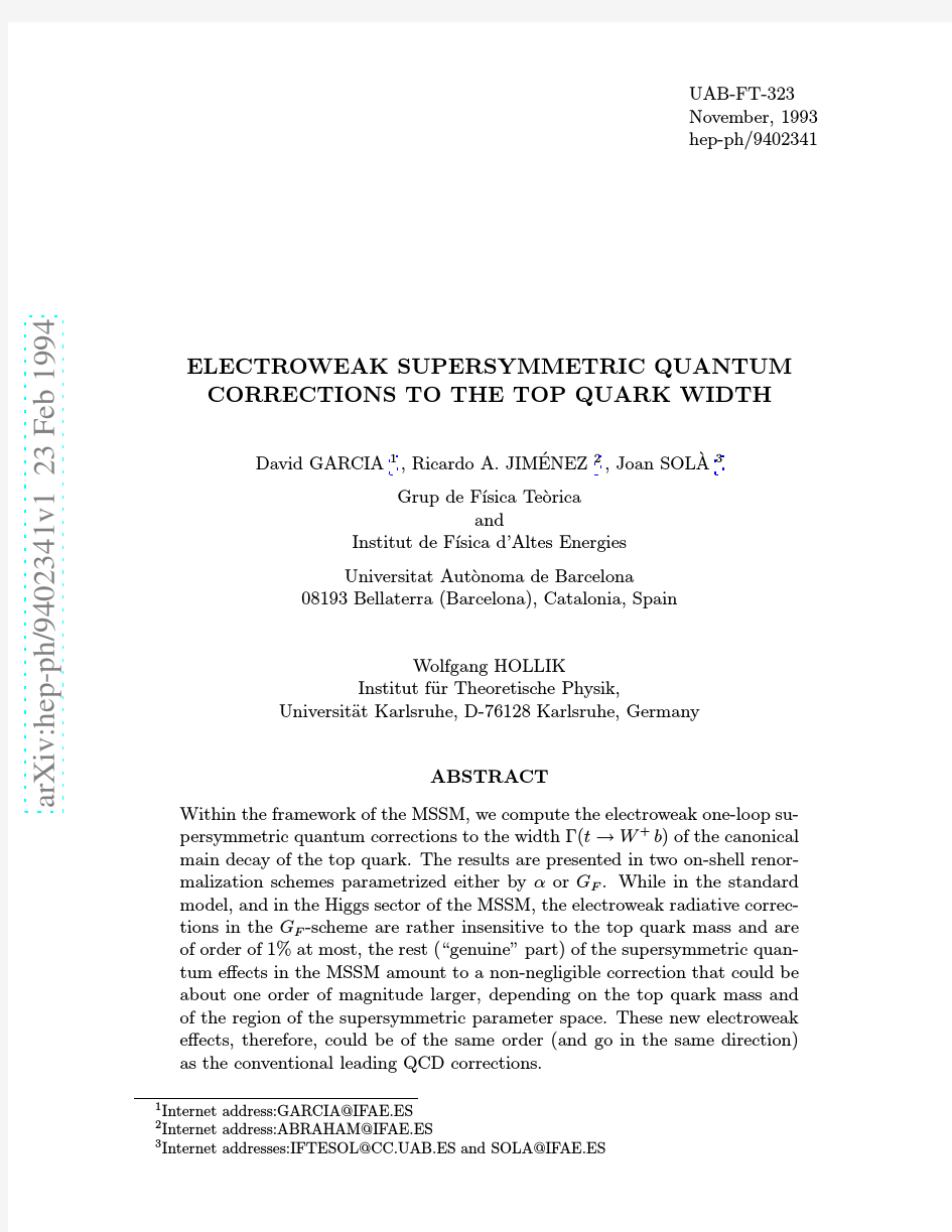 Electroweak Supersymmetric Quantum Corrections to the Top Quark Width