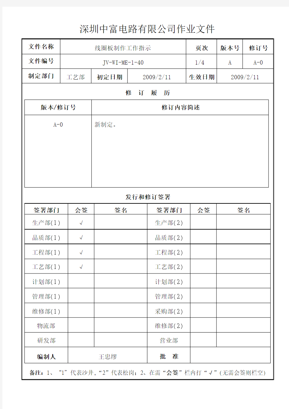 线圈板制作规范