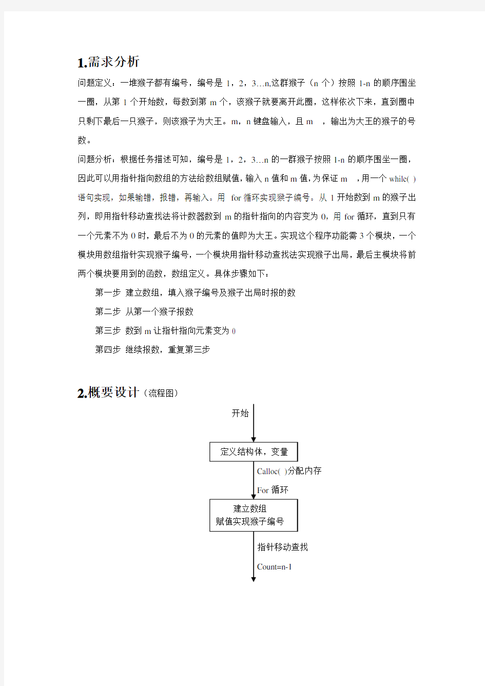 猴子选大王数据结构课程设计报告(内附详细注释)