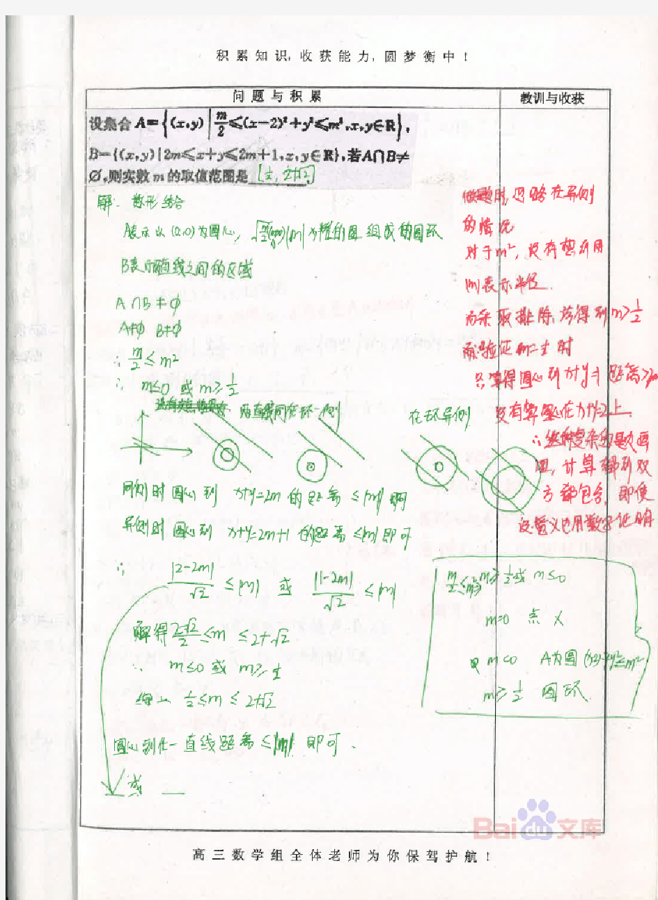 衡水中学理科学霸高中数学笔记01_2014高考状元笔记