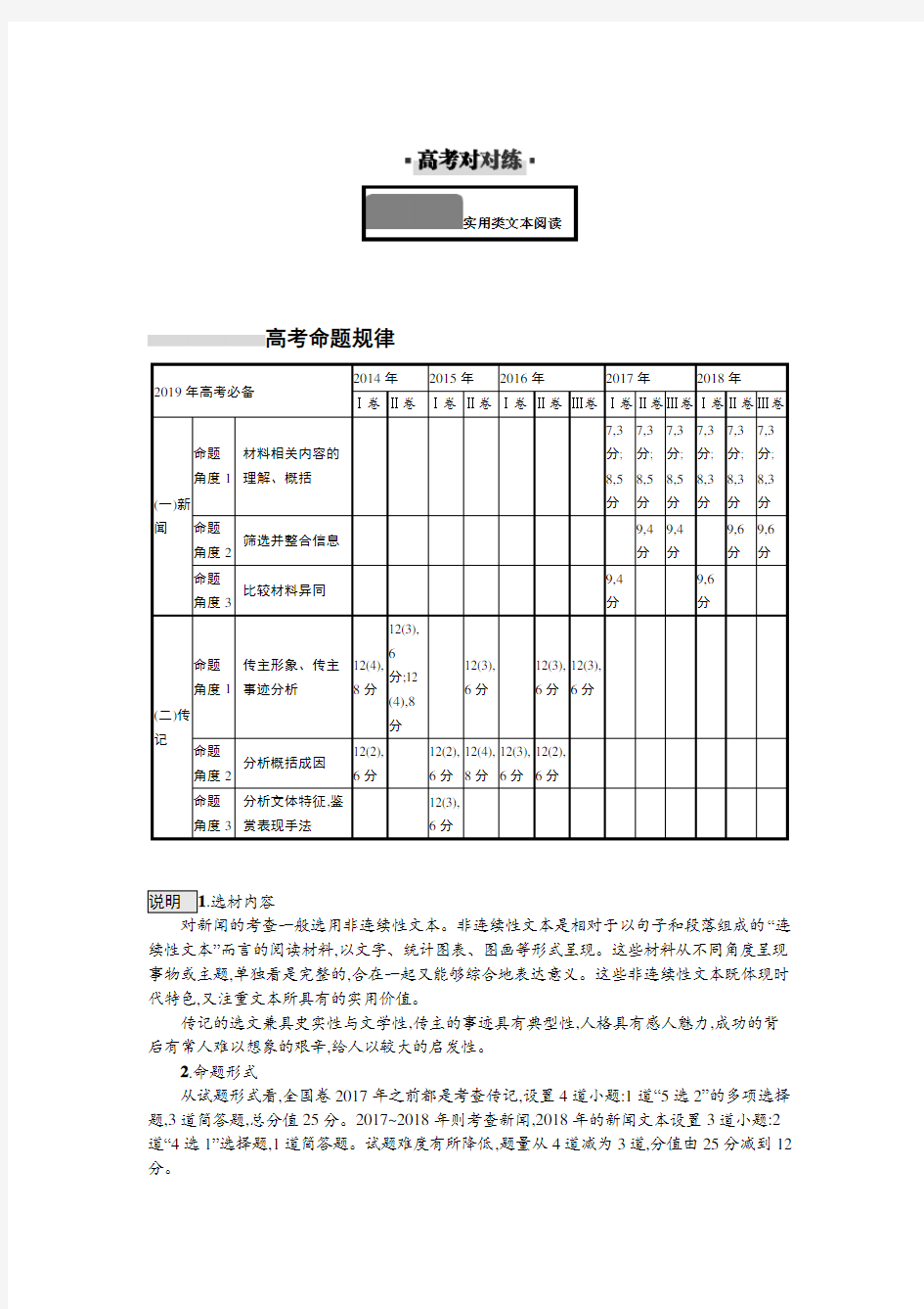 高中语文实用类文本阅读