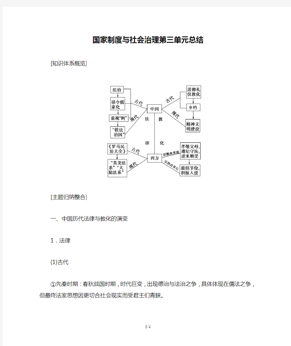 国家制度与社会治理第三单元总结