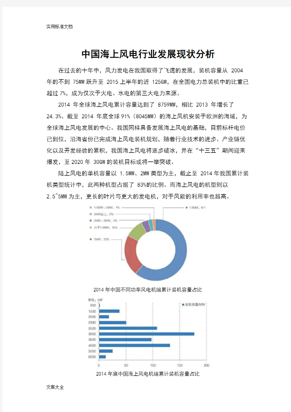 中国海上风电行业发展现状分析报告