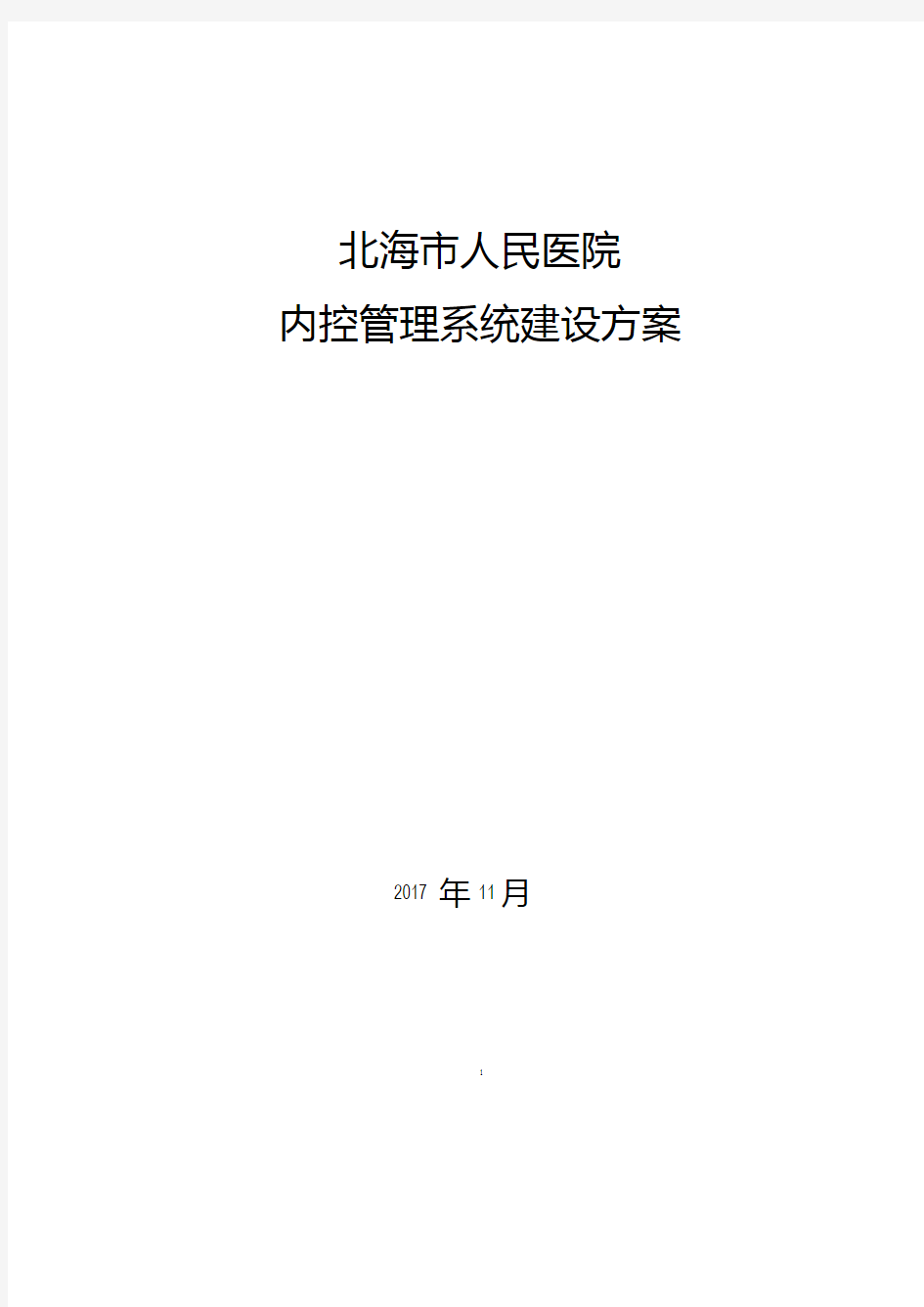 市人民医院内控管理系统建设方案