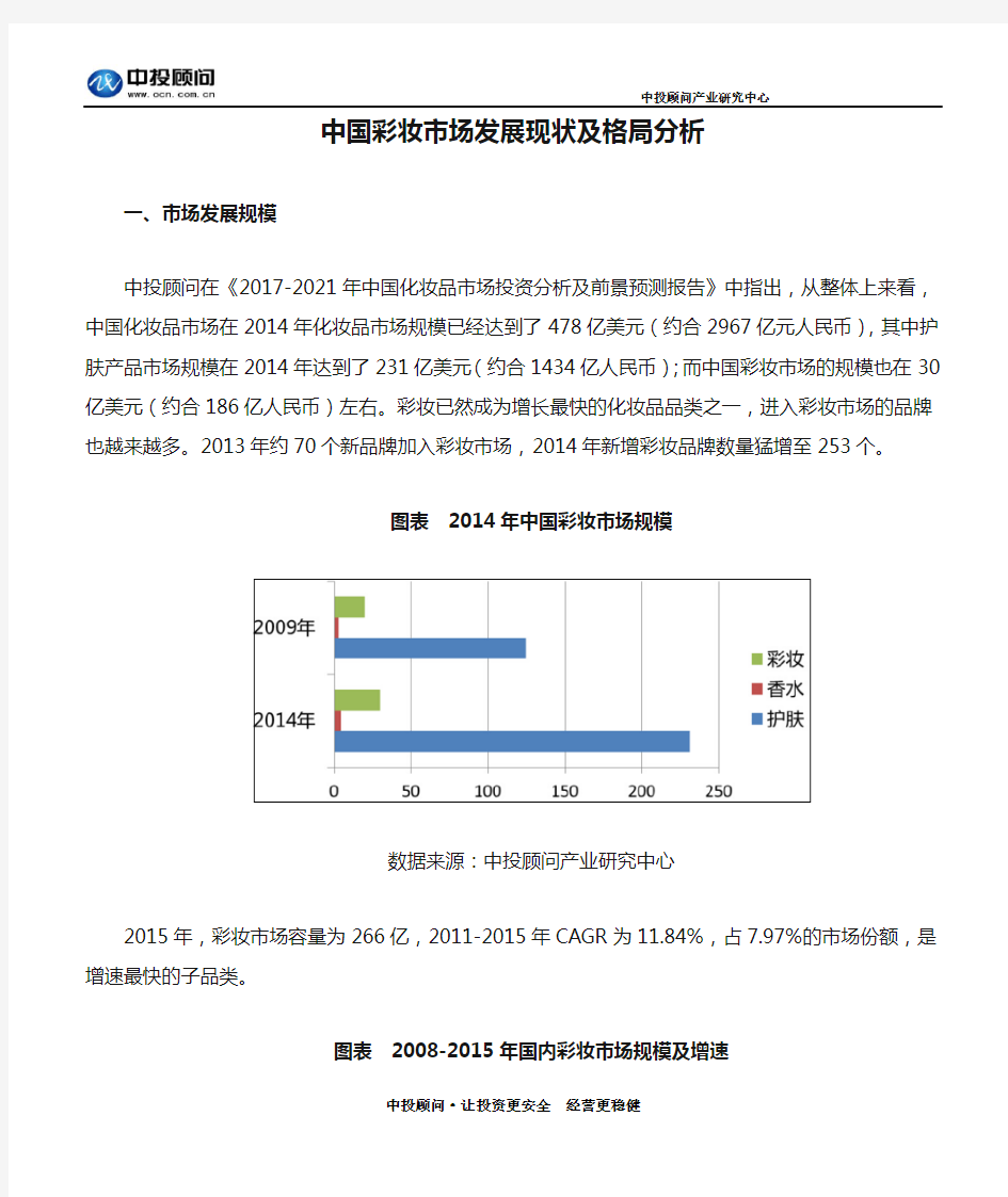 中国彩妆市场发展现状及格局分析