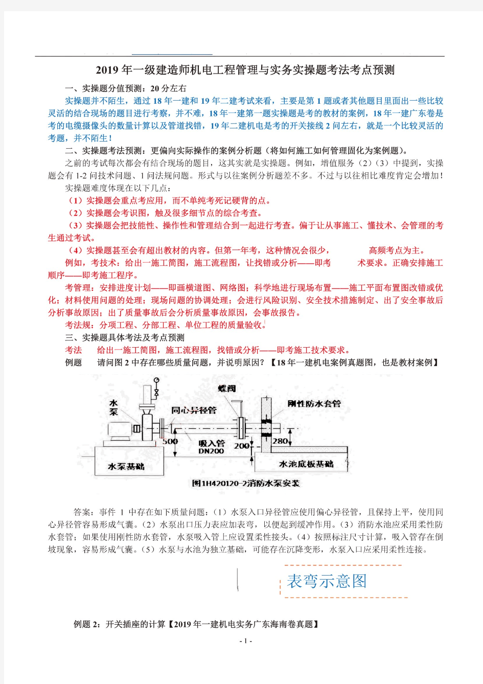 2019一级建造师《机电实务》案例实操题专题