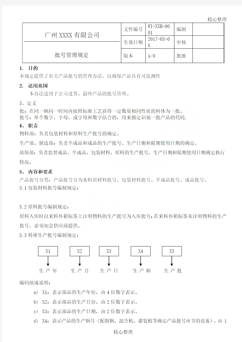 产品 批号管理规定