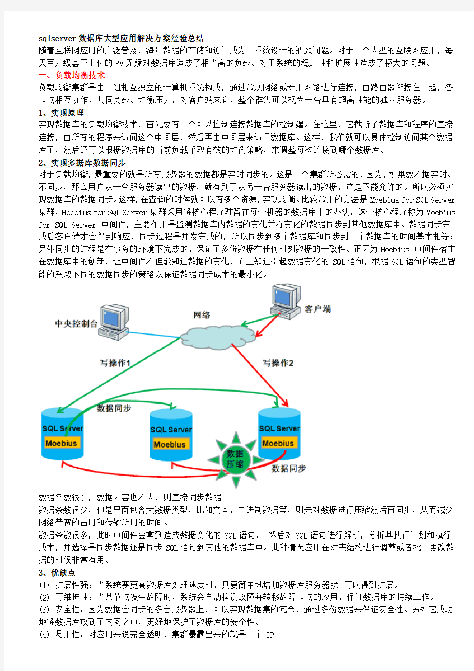 sqlserver数据库大型应用解决方案经验总结