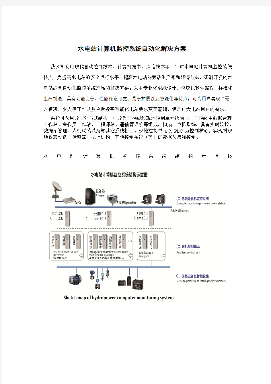 水电站计算机监控系统自动化解决方案