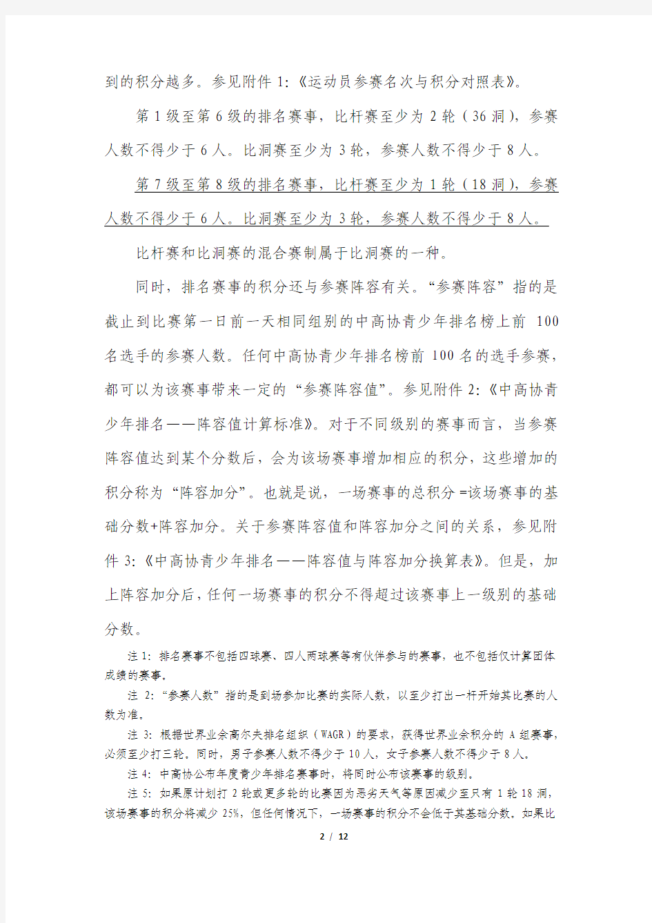 中国高尔夫球协会青少年积分排名办法-中华全国体育总会