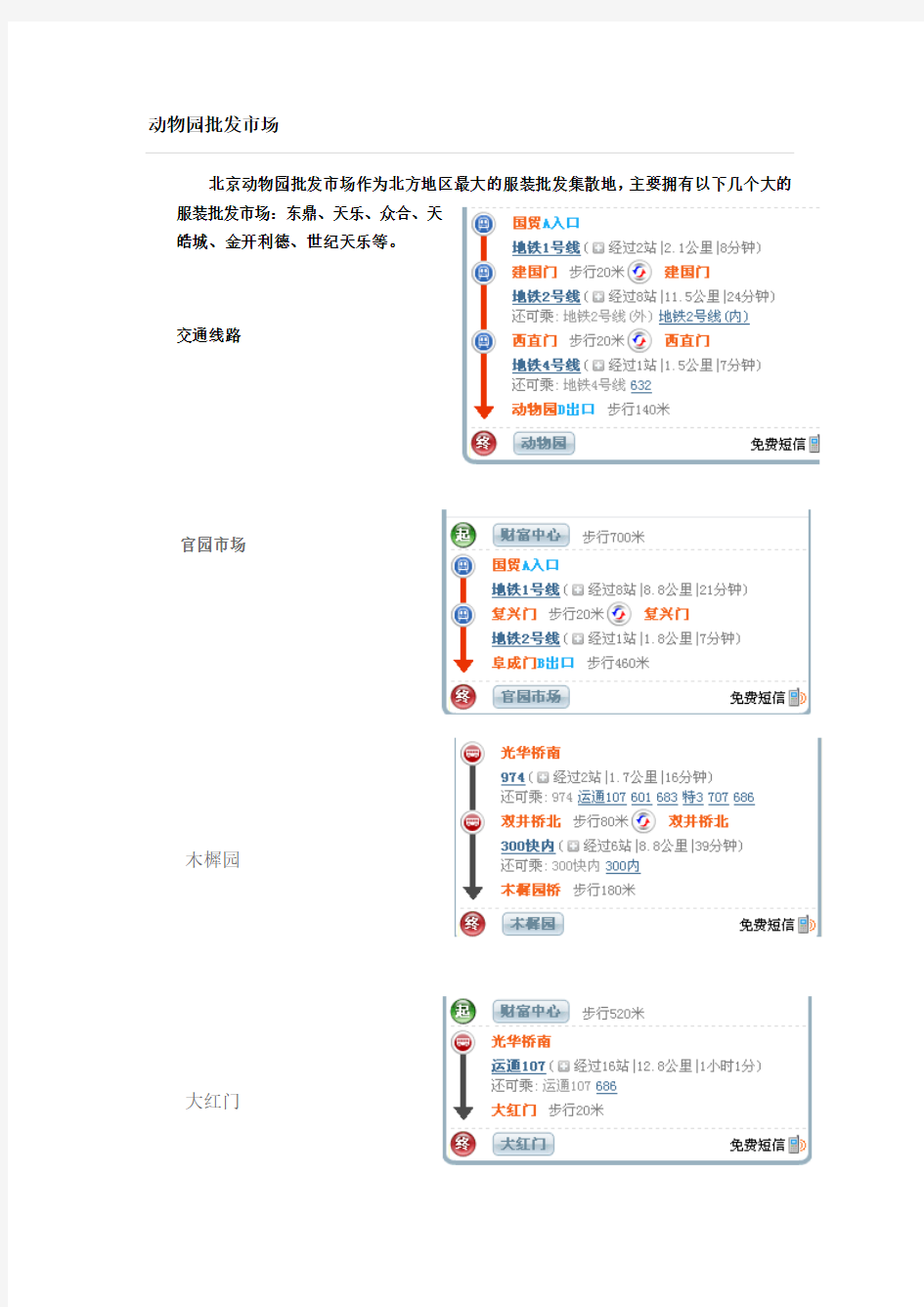 北京百货类商场名录