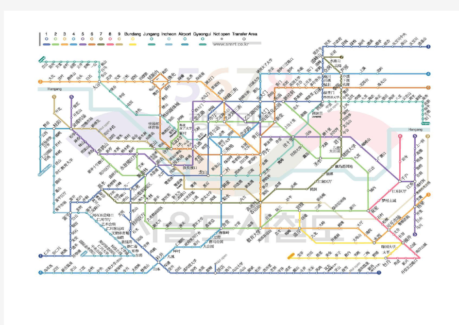 韩国首尔地铁图中文英文韩文版大集合-超大超清晰-韩国旅游必备