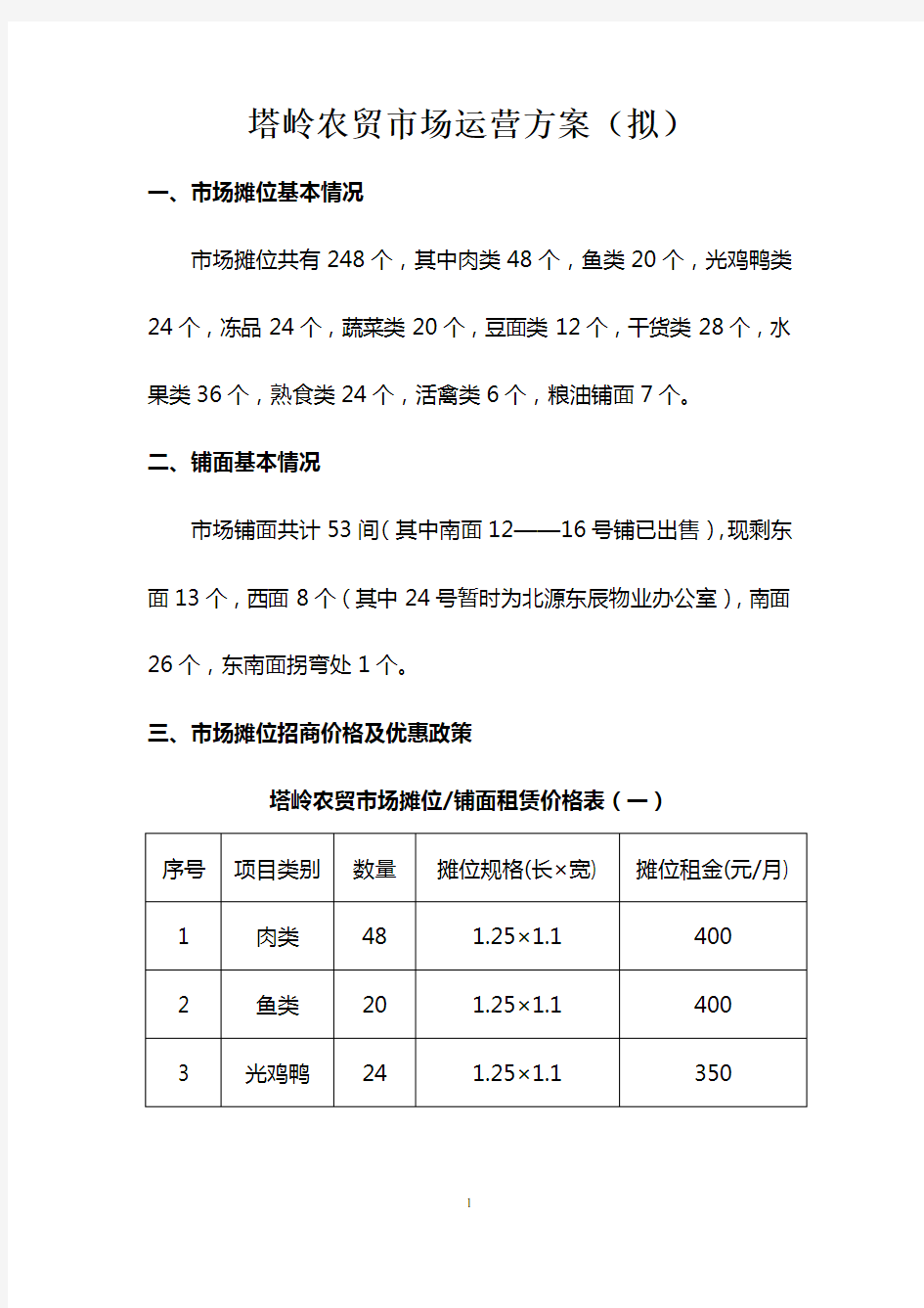 农贸市场招商方案