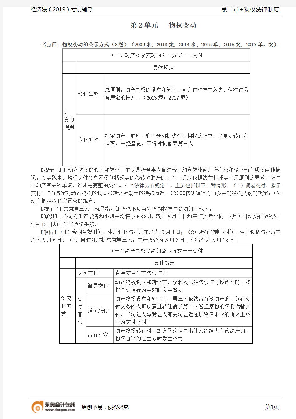 【实用文档】物权变动的公示方式