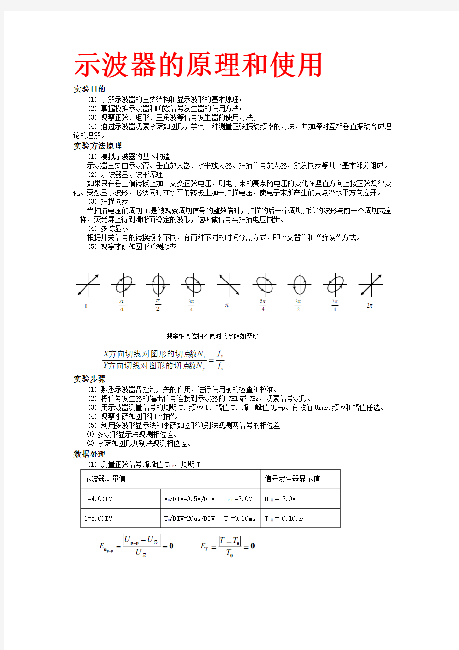 示波器的原理和使用