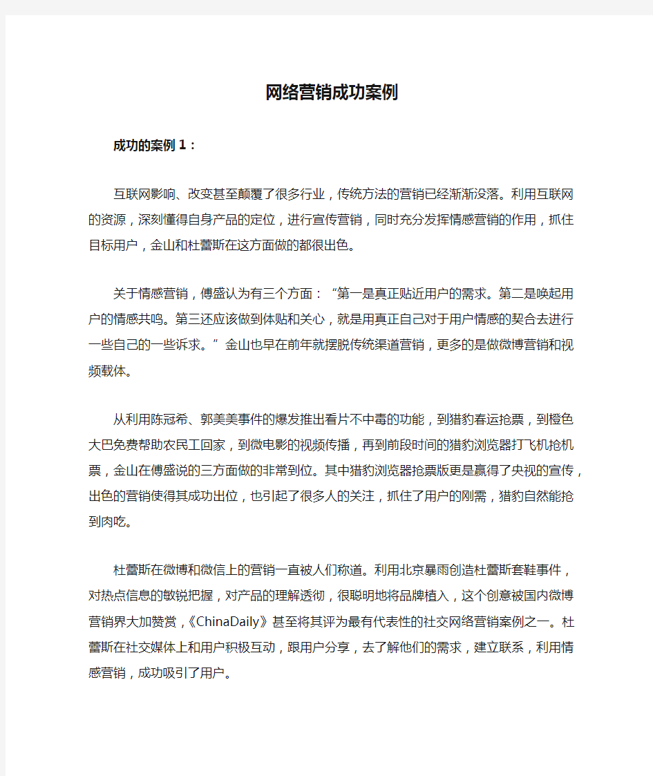 网络营销成功案例