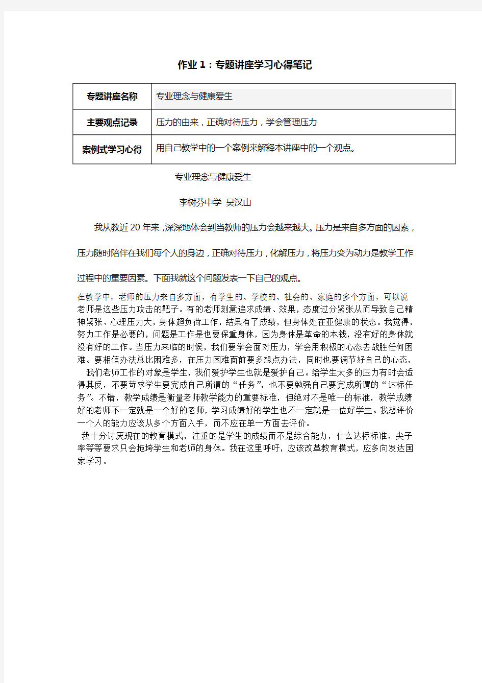 专题讲座学习心得笔记(1)