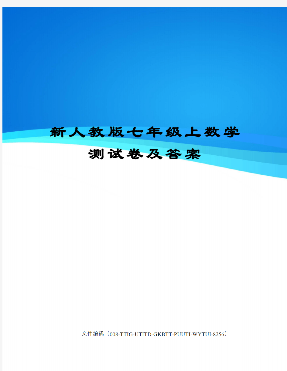 新人教版七年级上数学测试卷及答案