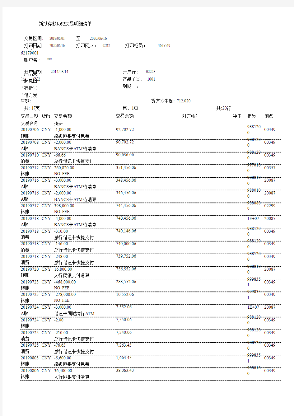 中国银行最新流水数据