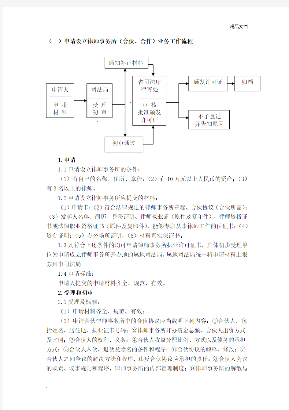 律师业务工作流程及所需材料