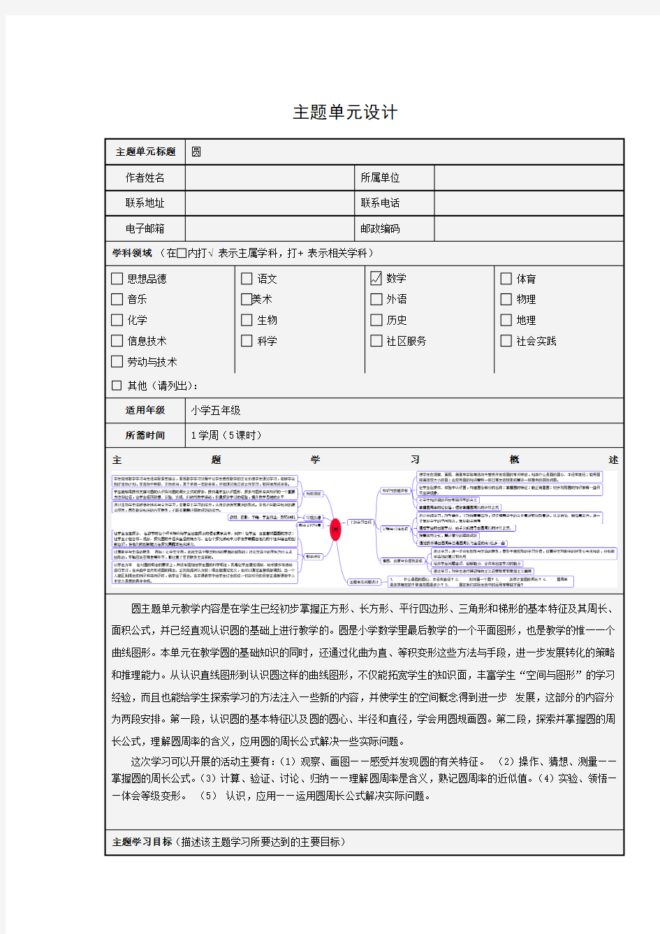 模块3作业《圆》设计及思维导图