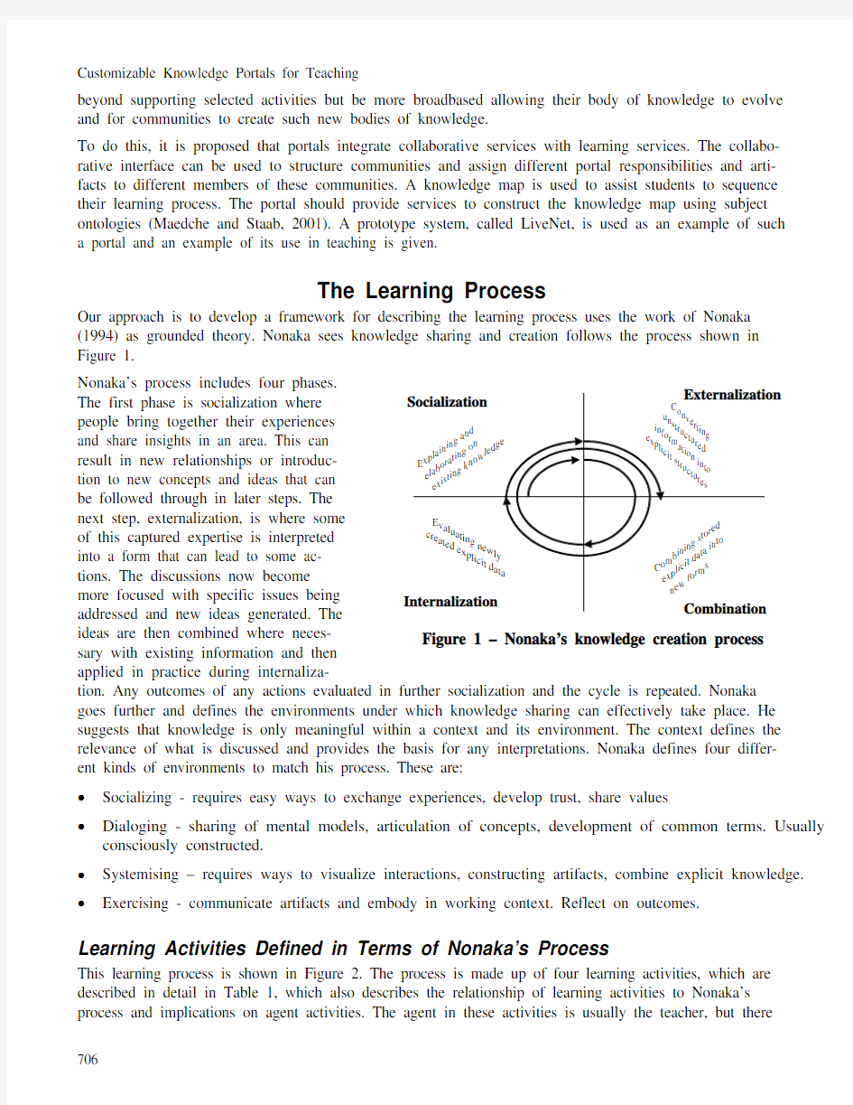 Informing Science InSITE- “Where Parallels Intersect ” June 2002 Customizable Knowledge P