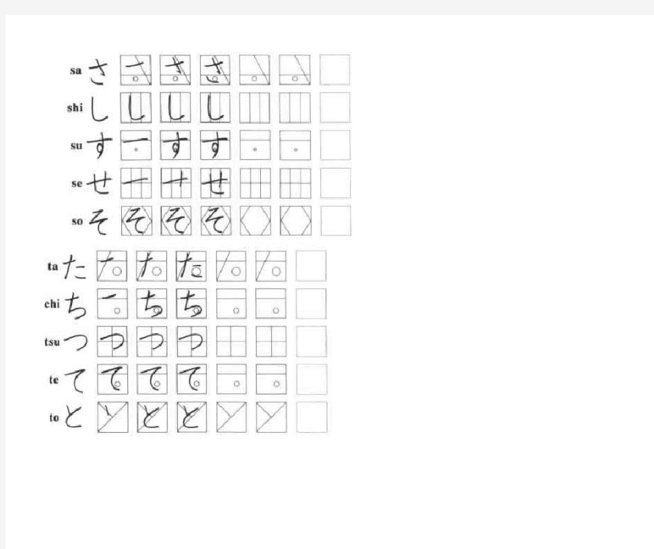 五十音图手写体临摹字帖综合版(平假名+片假名)