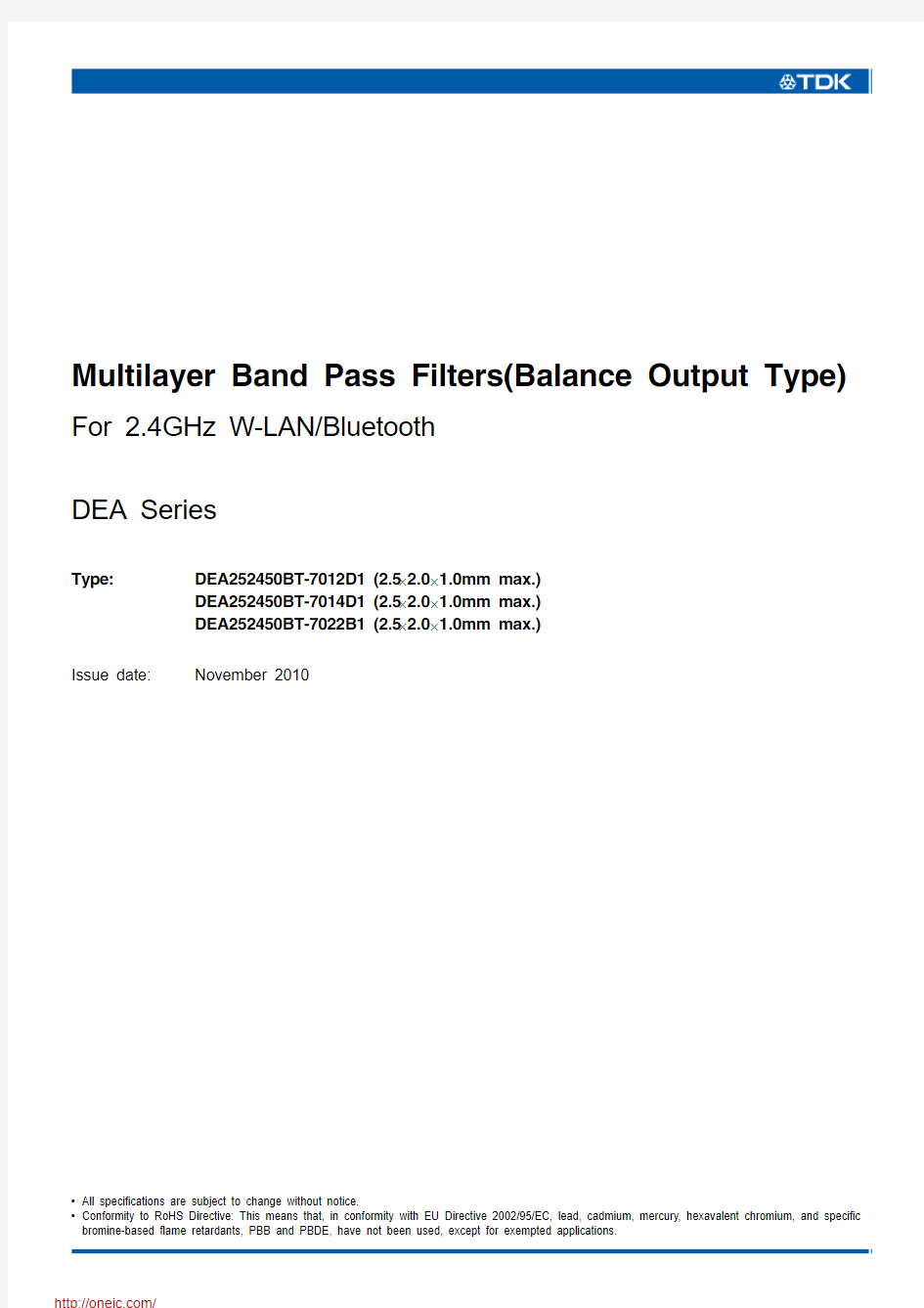 DEA252450BT-7022B1;DEA252450BT-7014D1;DEA252450BT-7012D1;中文规格书,Datasheet资料