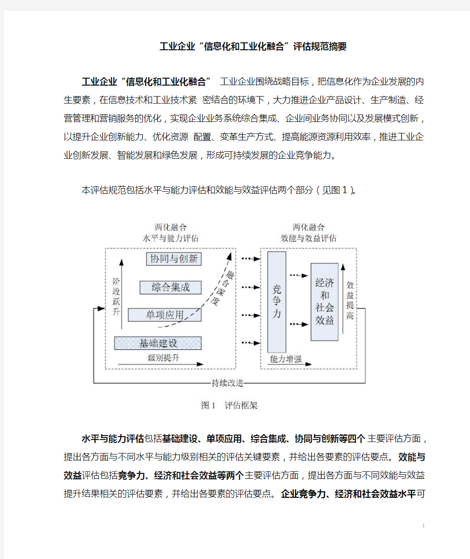 工业企业两化融合评估规范摘要