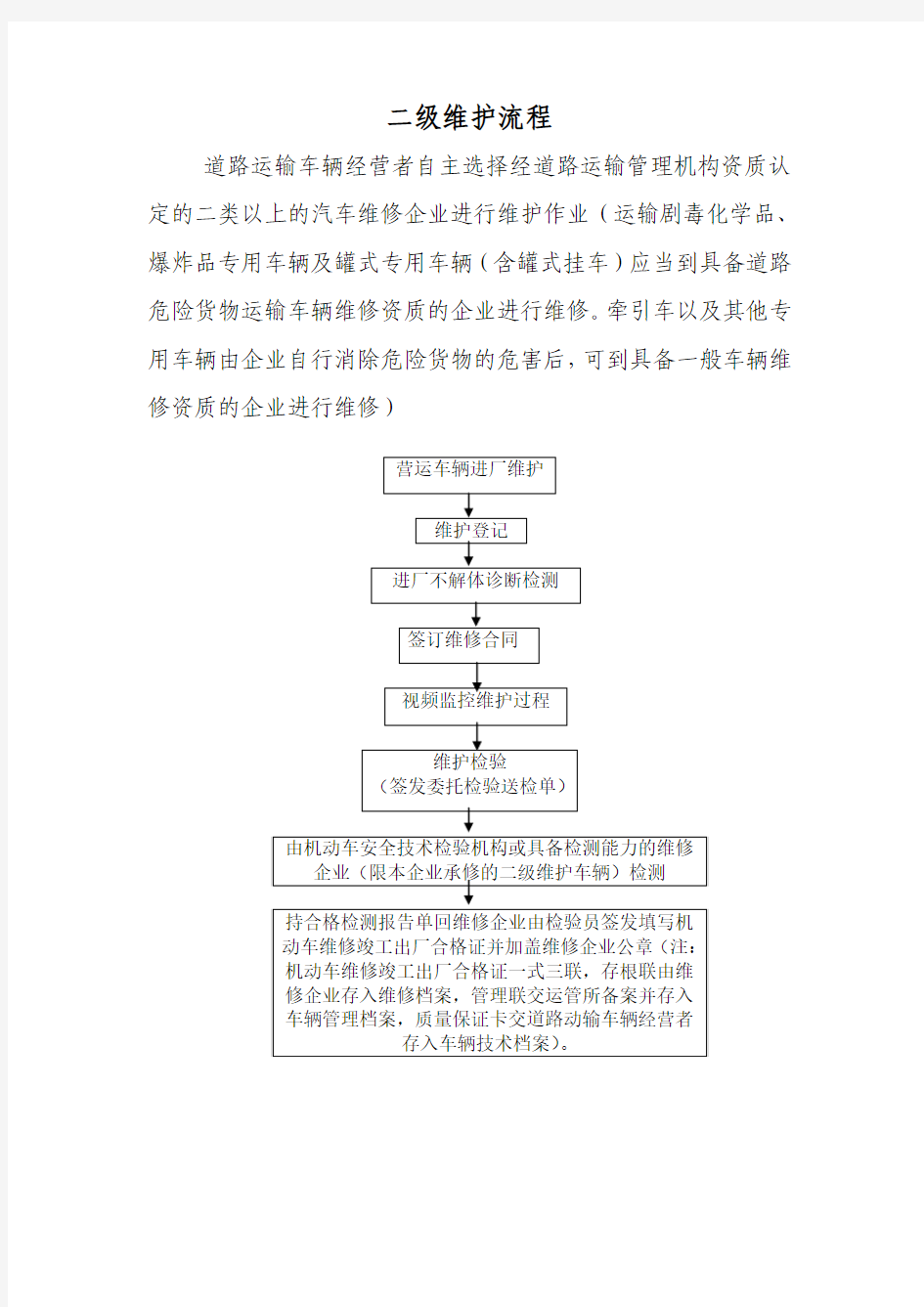 二级维护流程