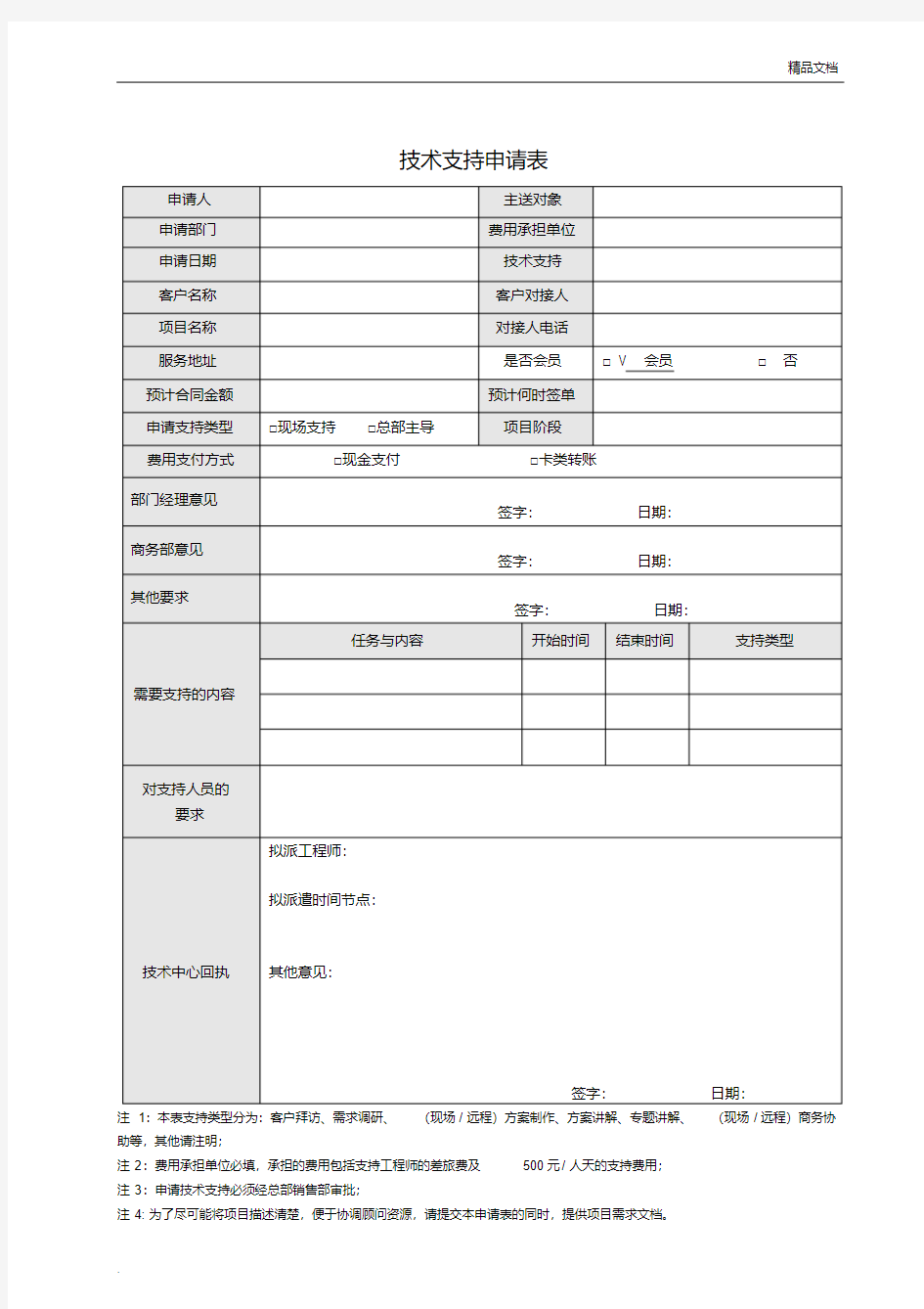 技术支持管理制度