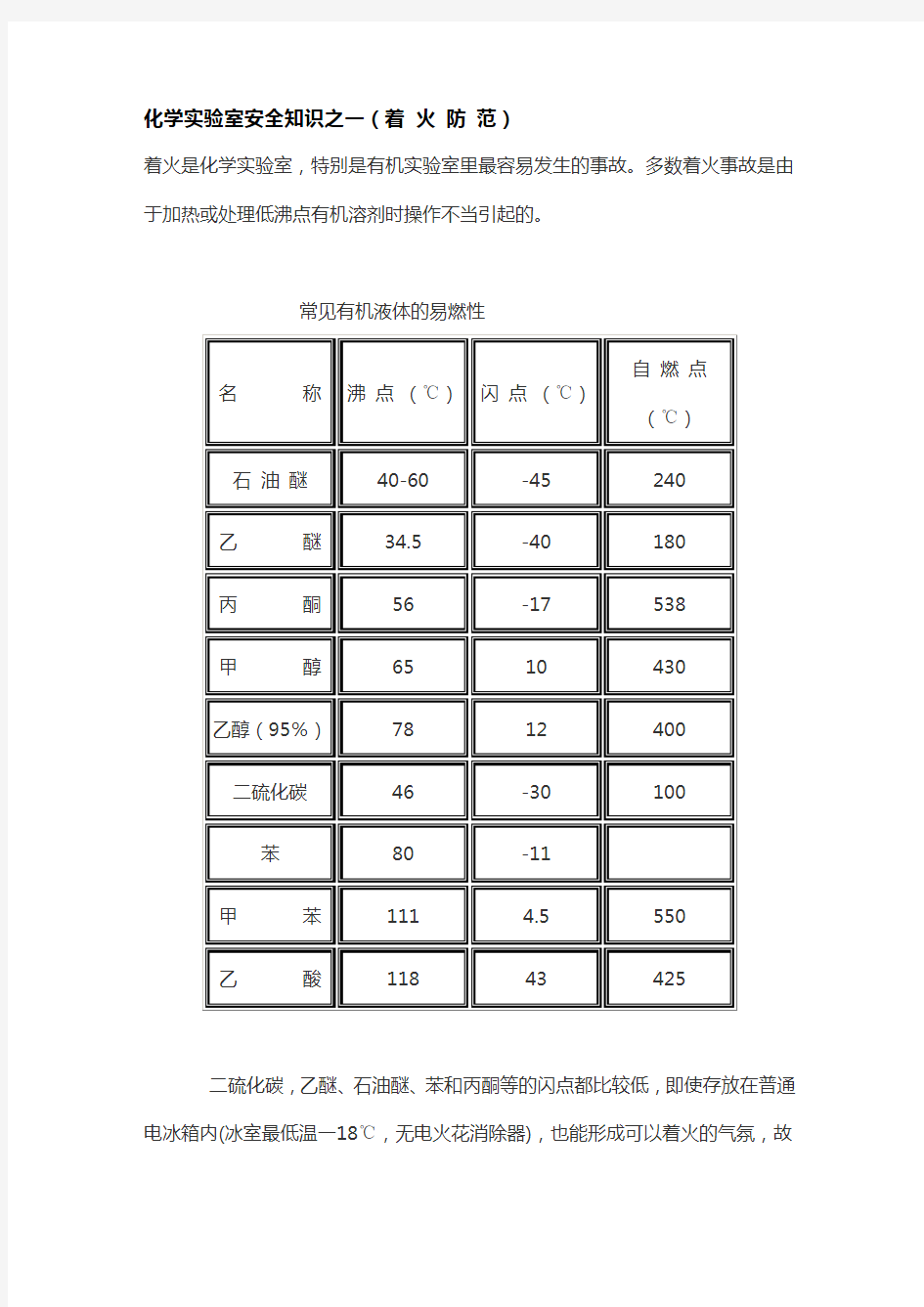 化学实验室安全知识