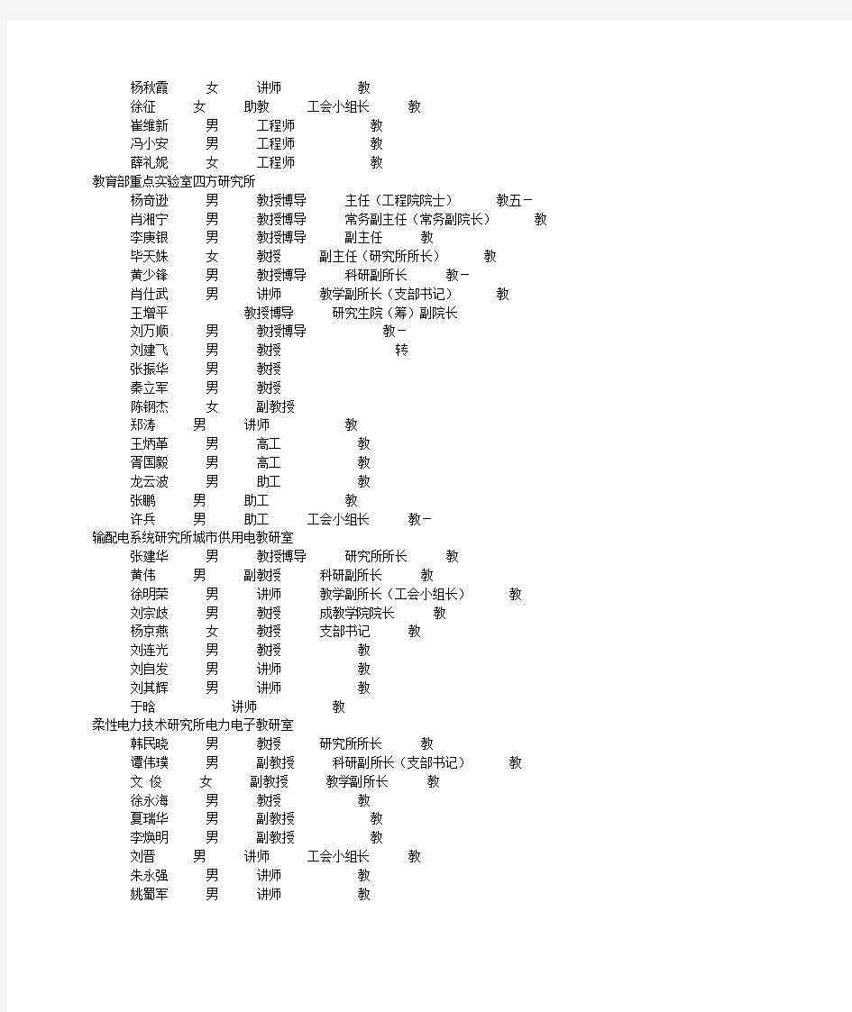 华北电力大学电气与电子工程学院教职工,导师基本信息