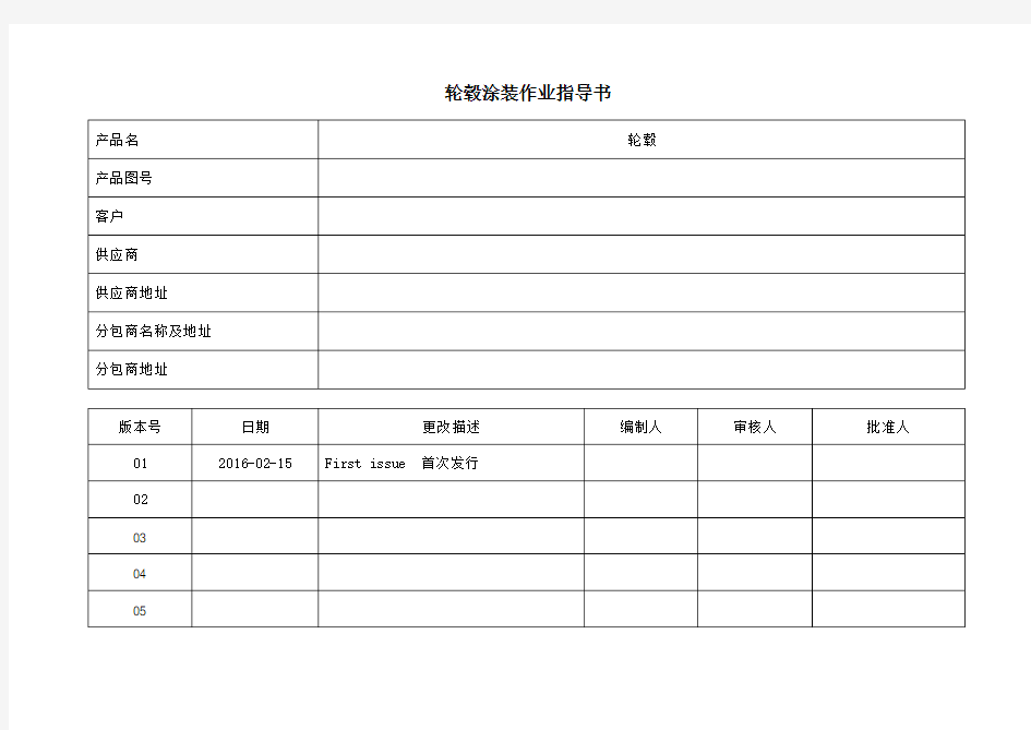 轮毂涂装作业指导书