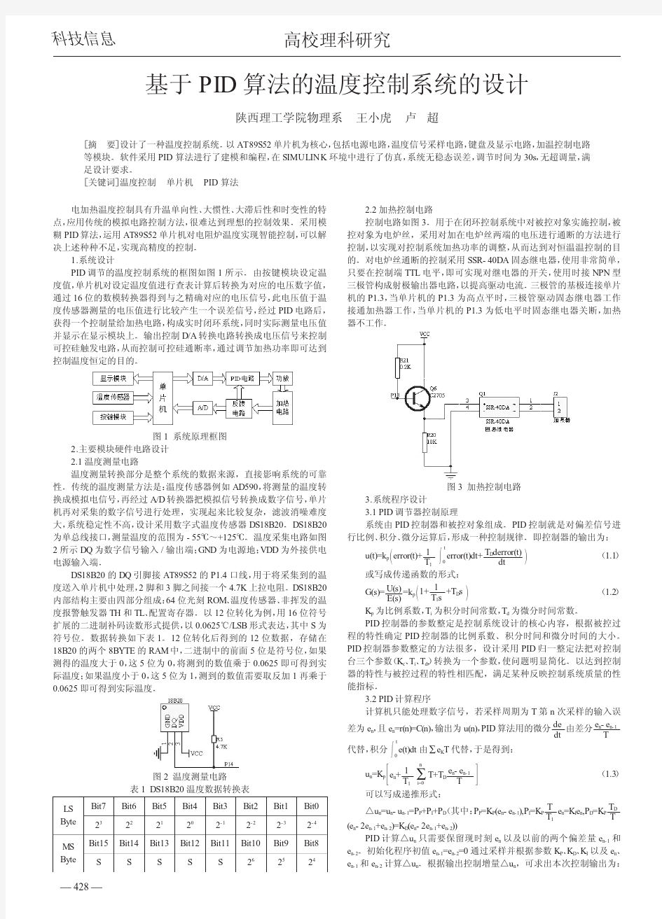 基于PID算法的温度控制系统的设计