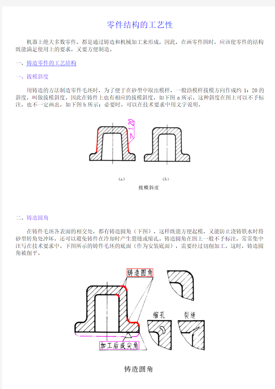 零件结构的工艺性