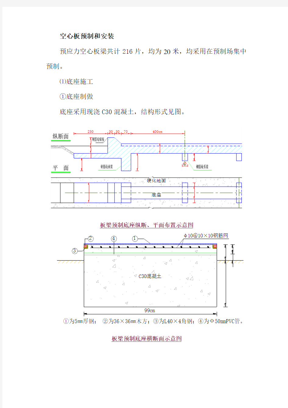 空心板预制和安装