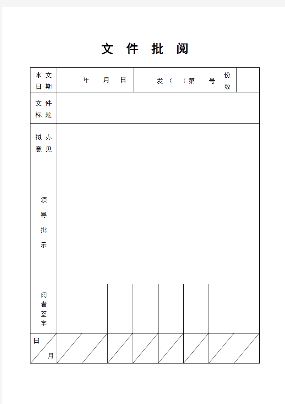 办公室文件批阅签